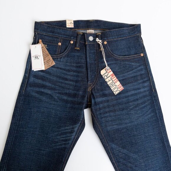 RRL Double RL High Slim East-West Japanese Selvedge Denim Jeans Blue Mens 30x34 - Picture 4 of 14